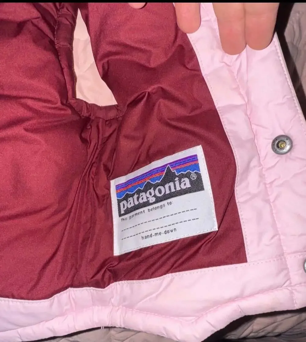 Patagonia Puffer Vest 12M Pink Brown Western Yoke Quilted Insulated Outerwear